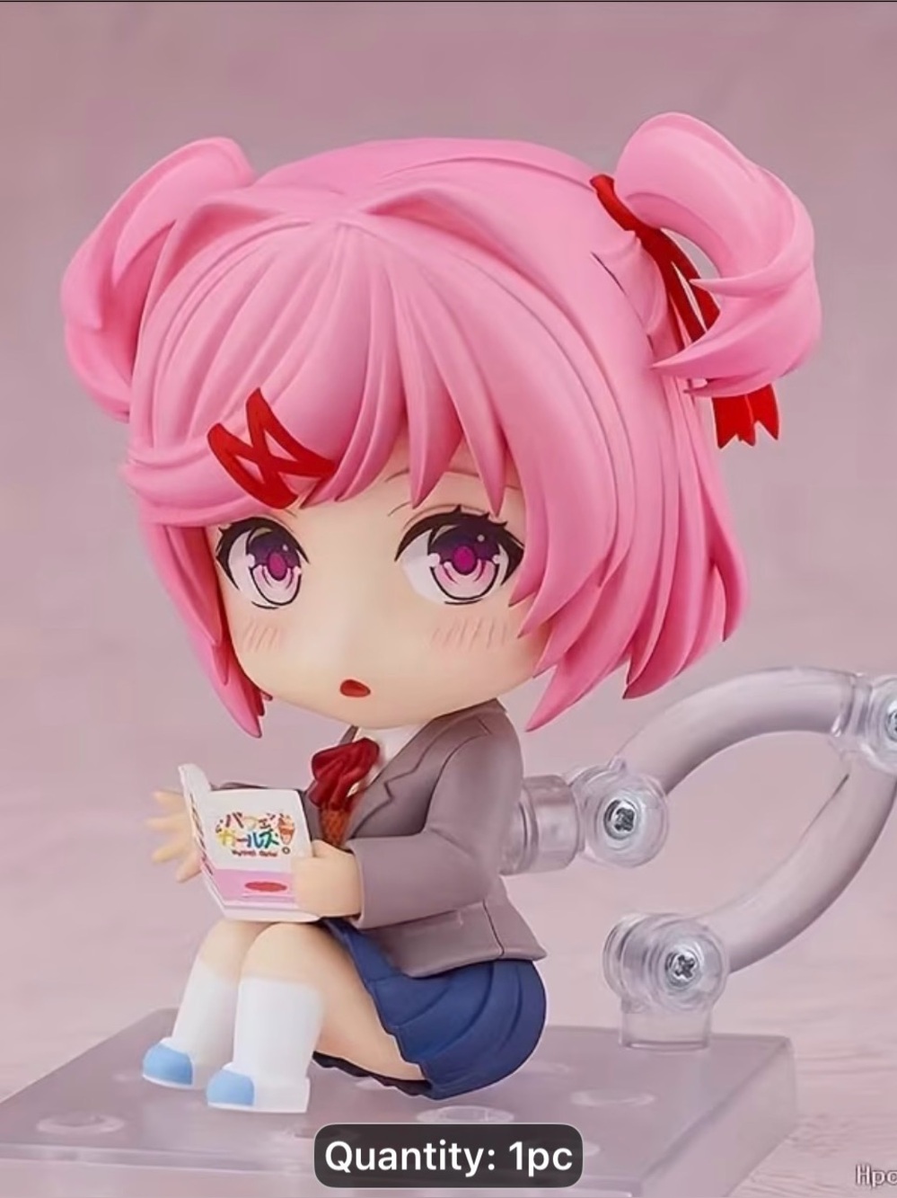 Pink Hair Chibi Anime Figure with Book Natsuki
Nendoroid